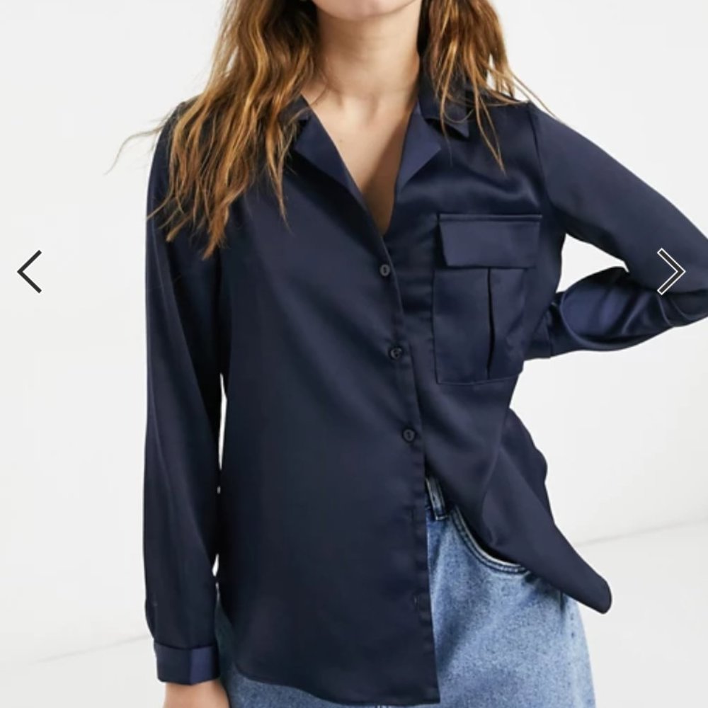 Old Navy classic front button blouse blue